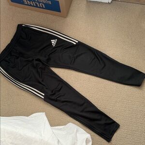 Adidas Men’s Black Joggers with White Stripes